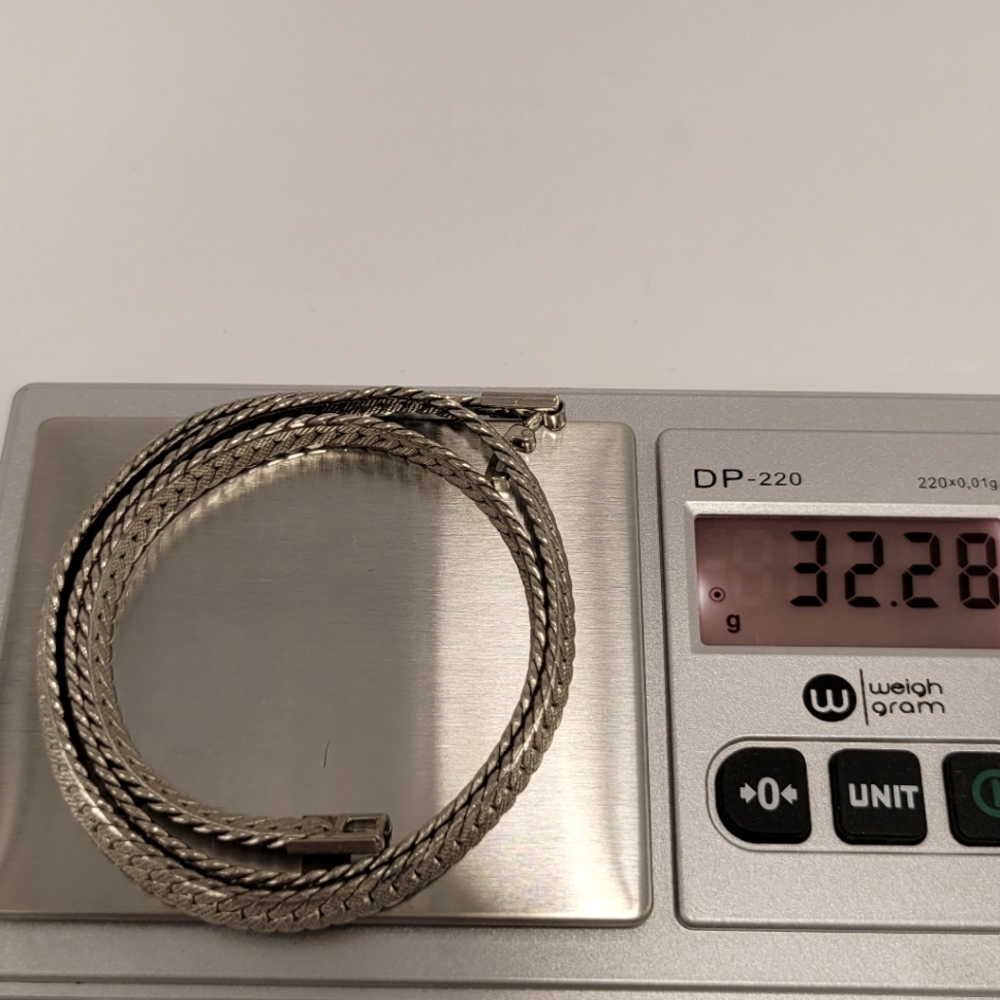 Solid 925 Sterling Silver Flat Snake Curb Chain L… - image 5